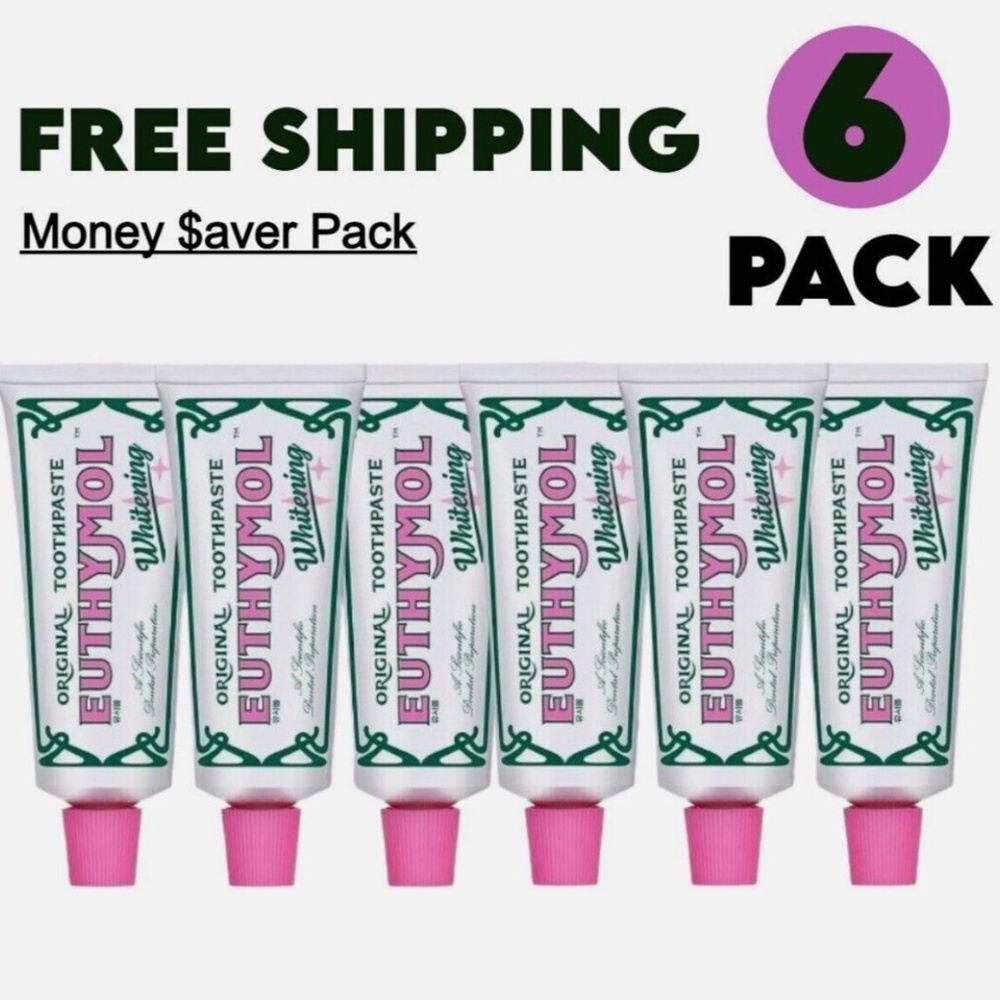 6x Euthymol Whitening Toothpaste 75ml - Pack of 6